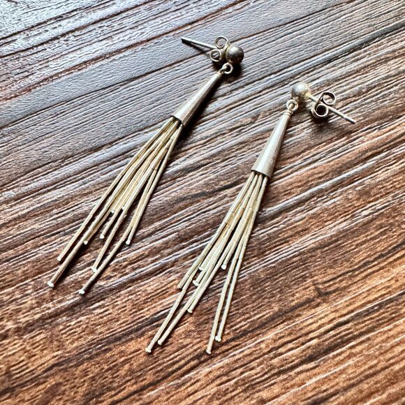 Vintage 925 Sterling Multi Strand Liquid Silver Necklace Set 18" 24" 30" Pollack - Picture 9 of 16